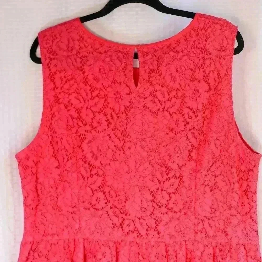 NWT RSVP by Talbots Size 18 pink sleeveless lace ruffle bottom blouse - Picture 7 of 15
